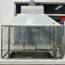 Tủ hút khí độc khung inox, vách mica, chụp hút nhựa PP